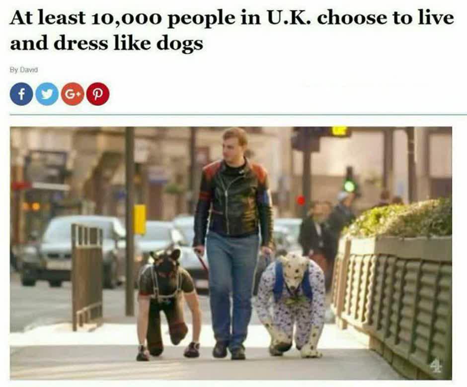 دس ہزار سے زیادہ برطانوی شہری "انسانی کتے" بن چکے ہیں